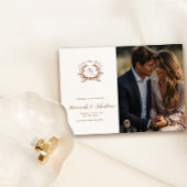 Monogram Crest bruiloft foto Save The Date