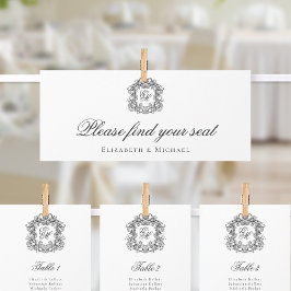 Monogram Crest bruiloft Zitting Grafiek Header Kaa Kaart