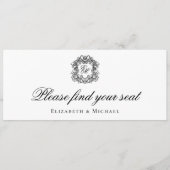 Monogram Crest bruiloft Zitting Grafiek Header Kaa Kaart (Voorkant)