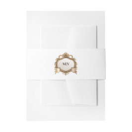 Monogram Crest Buikband Uitnodigingen Wikkel