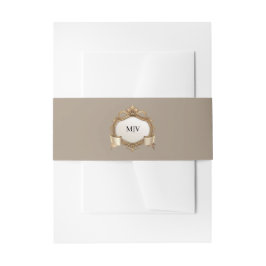 Monogram Crest Buikband Uitnodigingen Wikkel