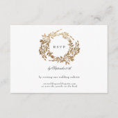 Monogram Crest Classic Elegante Bruiloft QR CODE RSVP Kaartje (Voorkant)