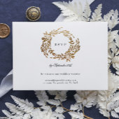 Monogram Crest Classic Elegante Bruiloft Website RSVP Kaartje