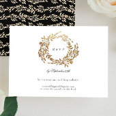 Monogram Crest Classic Elegante Bruiloft Website RSVP Kaartje