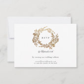 Monogram Crest Classic Elegante Bruiloft Website RSVP Kaartje (Voorkant)