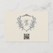 Monogram Crest Classic QR CODE Trouwwebsite RSVP Kaartje (Achterkant)