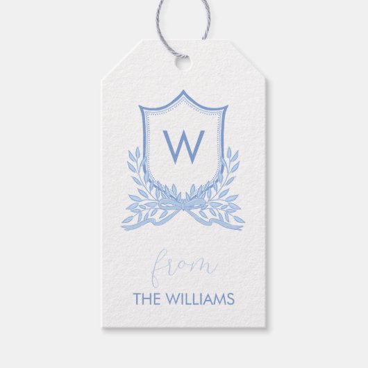Monogram Crest Custom Gift Labels Cadeaulabel (Voorkant)