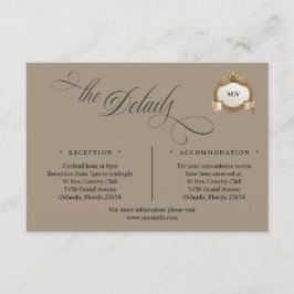 Monogram Crest Details Enclosure Card Informatiekaartje