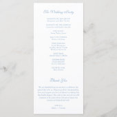 Monogram Crest Dusty Blue Wedding Program Kaart (Achterkant)
