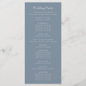 Monogram Crest Dusty Blue Wedding Programmakaart (Achterkant)