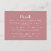 Monogram Crest Dusty Rose Wedding Details Informatiekaartje (Voorkant)