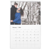 Monogram Crest Elegant Black and Gold Family Photo Kalender (Feb 2026)