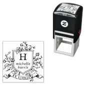  monogram Crest Ex Libris Eigen naamboek Zelfinktende Stempel (In situ)