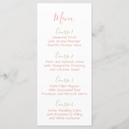 Monogram Crest Gold Blush Bruiloft menu
