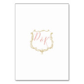 Monogram Crest Gold Blush Wedding-kaarten Kaart (Achterkant)