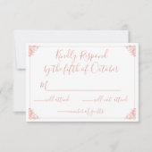 Monogram Crest Gold Blush Wedding rsvp (Voorkant)