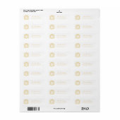 Monogram Crest Gold Bruiloft Retouradres Etiket (Full Sheet)