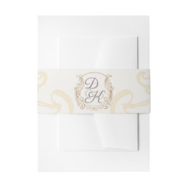 Monogram Crest Gold Paarse  uitnodiging Uitnodigingen Wikkel