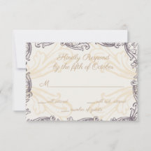 Monogram Crest Gold Paarse Vintage Wedding rsvp