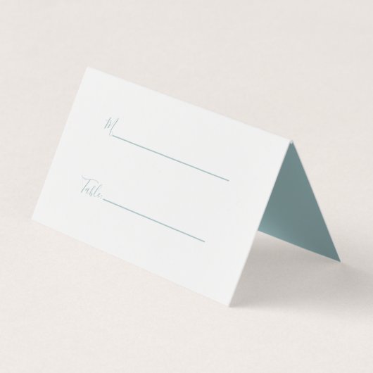 Monogram Crest Goud Blauw Bruiloft Plaats Kaarten (Voorkant)