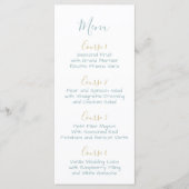 Monogram Crest Goud Stoffig blauw Bruiloft menu (Voorkant)