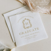 Monogram Crest Goud Witte Afstudeerfeest Servet