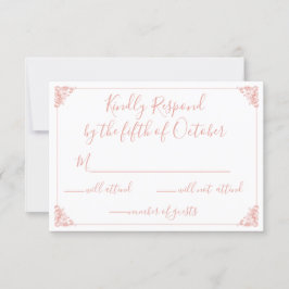 Monogram Crest Gouden Blush Trouw-rsvp RSVP Kaartje