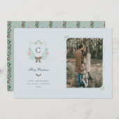 Monogram Crest Holiday-fotokaart Feestdagenkaart (Voorkant / Achterkant)