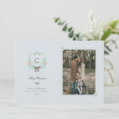 Monogram Crest Holiday-fotokaart Feestdagenkaart (Staand voorkant)