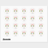 Monogram Crest Holiday Return-adres Ronde Sticker (Vel)