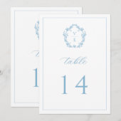 Monogram Crest Lichtblauw Tafelnummer (Voorkant / Achterkant)