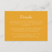 Monogram Crest Marigold Gele bruiloft Details Informatiekaartje (Voorkant)