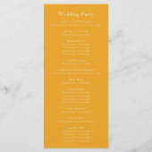Monogram Crest Marigold Yellow Wedding Programmakaart (Achterkant)