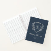 Monogram Crest marine blauw Wedding planner Notitieboek (Binnen)