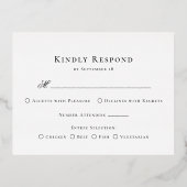 Monogram Crest Menu Trouwen Gold Folie RSVP Kaart (Achterkant)