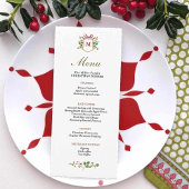 Monogram Crest met Grieks kerstdiner Menu