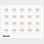 Monogram Crest met groen Holidays Vierkante Sticker (Vel)