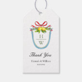 Monogram Crest met Lemons Wedding Bedankt Cadeaulabel (Voorkant)