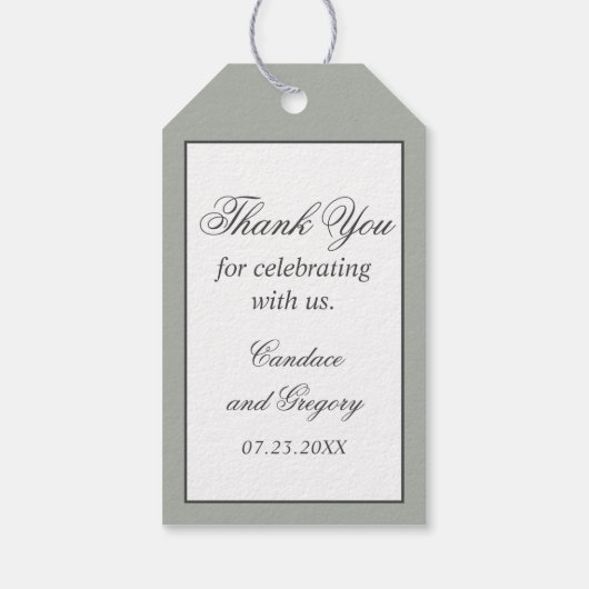 Monogram Crest met Olive Laurel Wreath Dank u Cadeaulabel (Achterkant)