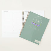 Monogram Crest met Waterverf Paarse Hydrangea Planner (Display)