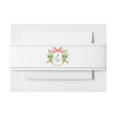 Monogram Crest met wintergroen huwelijk Uitnodigingen Wikkel (Voorkant Voorbeeld)