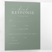 Monogram Crest | Moderne minimalistische trouwfoto Drieluik Uitnodiging (Binnenzijde eerst)