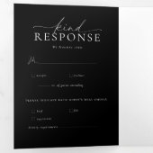 Monogram Crest | Moderne minimalistische trouwfoto Drieluik Uitnodiging (Binnenzijde eerst)