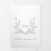 Monogram Crest | Moderne minimalistische trouwfoto Drieluik Uitnodiging (Cover)