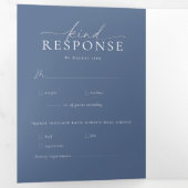 Monogram Crest | Moderne minimalistische trouwfoto Drieluik Uitnodiging (Binnenzijde eerst)