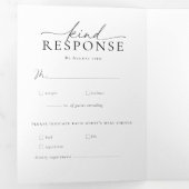 Monogram Crest | Moderne minimalistische trouwfoto Drieluik Uitnodiging (Binnenzijde eerst)