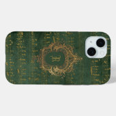  Monogram Crest Music Manuscript Groen Goud Case-Mate iPhone Case (Achterkant (horizontaal))