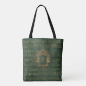  Monogram Crest Music Manuscript Groen Goud Tote Bag (Achterkant)