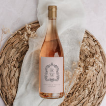  Monogram Crest Namen Blush Roze Huwelijk