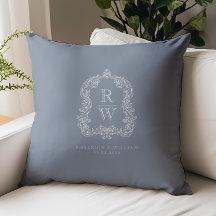  Monogram Crest Namen Dusty Blue Wedding